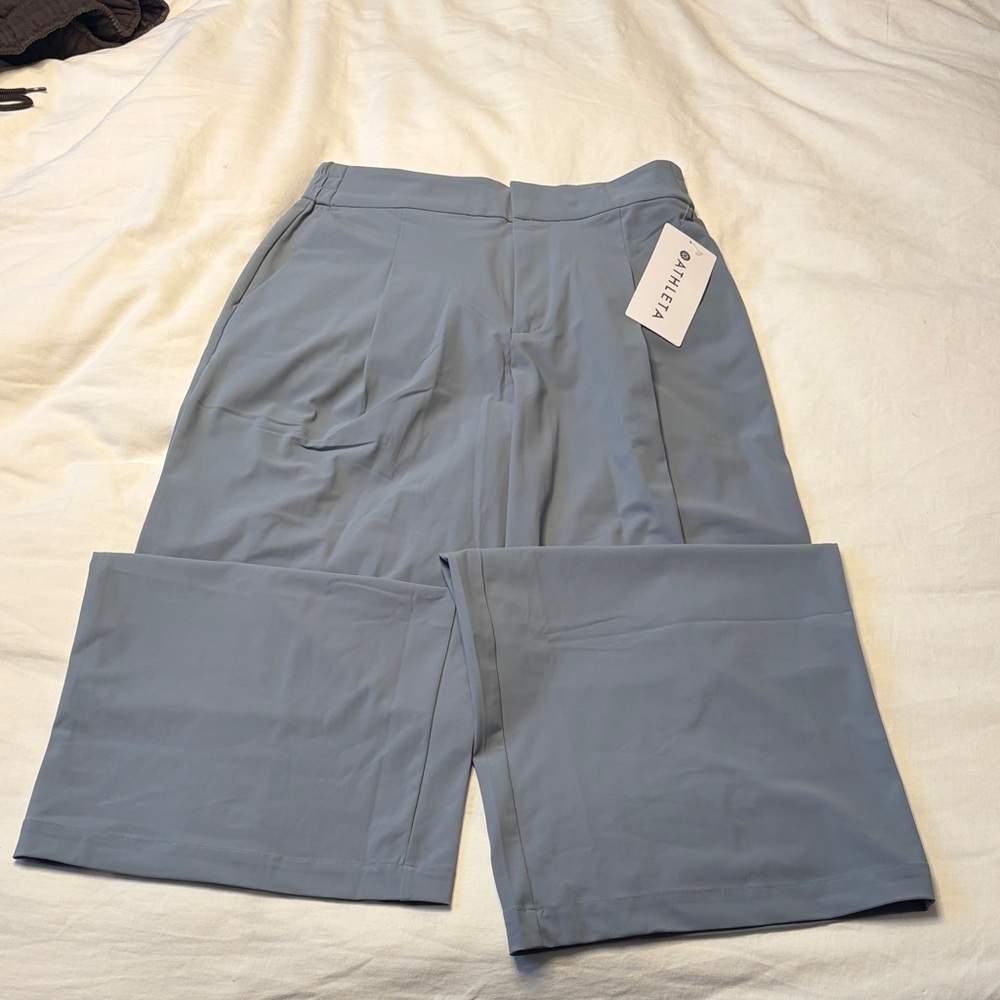 Athleta Gray Wide-Leg Trousers